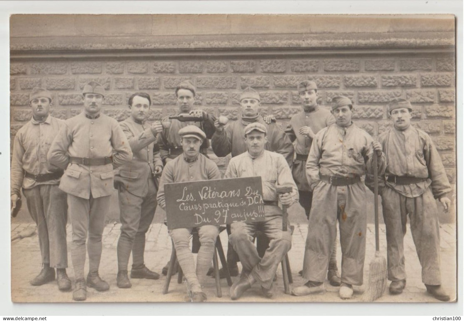 CARTE PHOTO - REGIMENT LES VETERANS DU COURS PRATIQUE DE DCA - DU 27 AU JUS - 2 SCANS - Regimenten