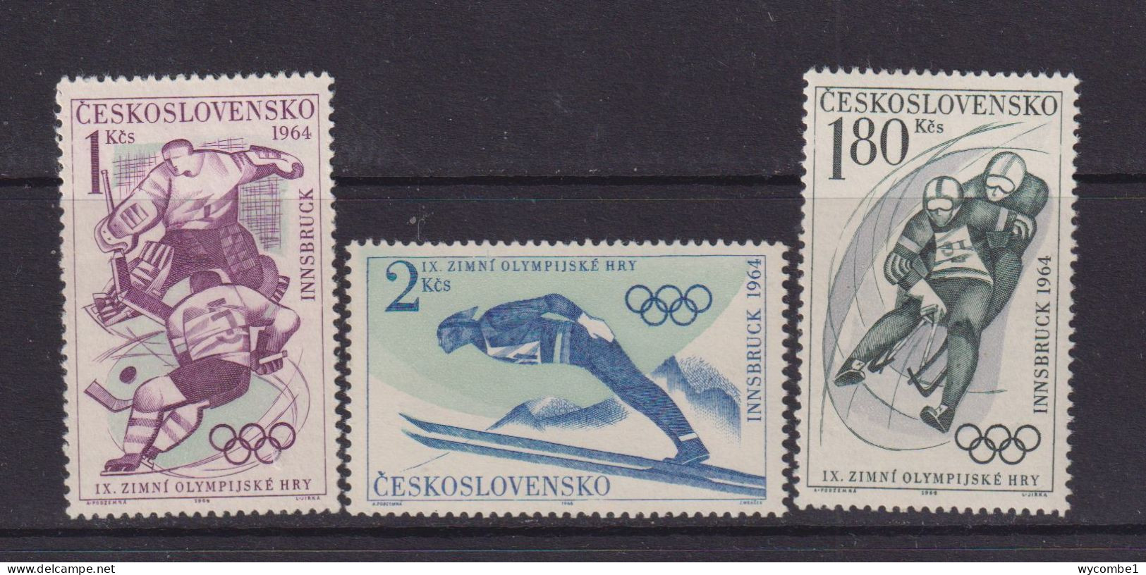 CZECHOSLOVAKIA  - 1964 Winter Olympic Games Set Never Hinged Mint - Unused Stamps