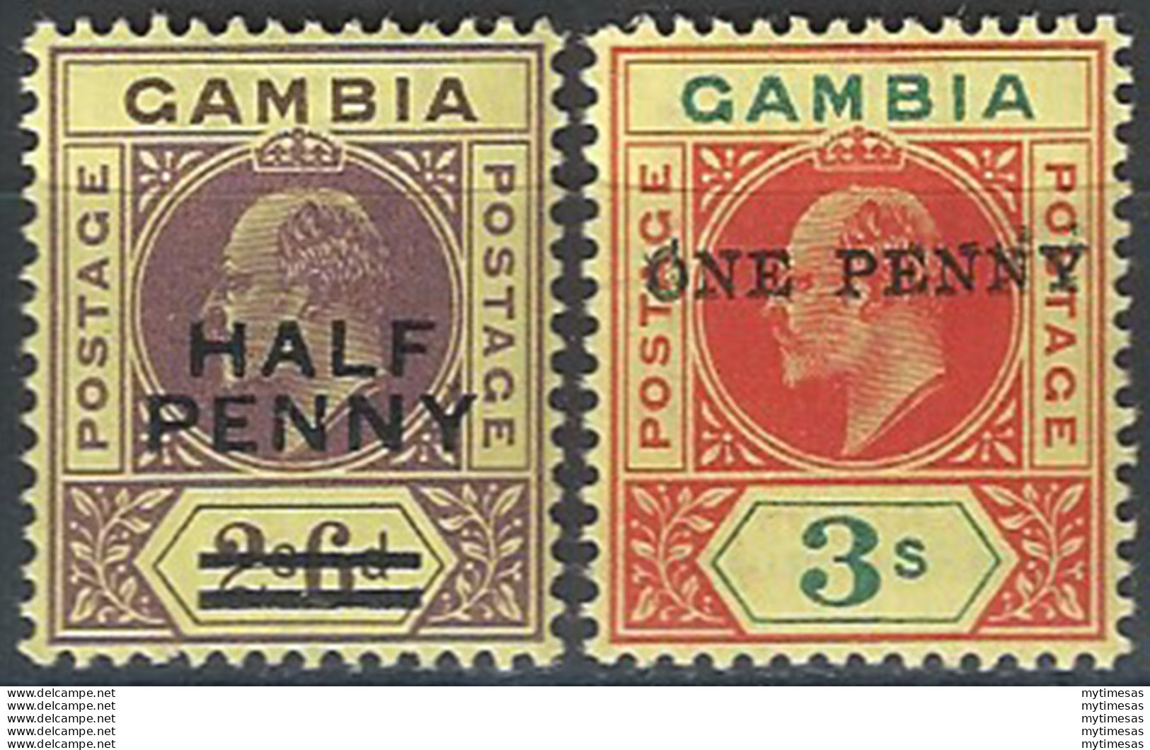 1906 Gambia Edoardo VII 2v. MNH SG N. 69/70 - Andere & Zonder Classificatie