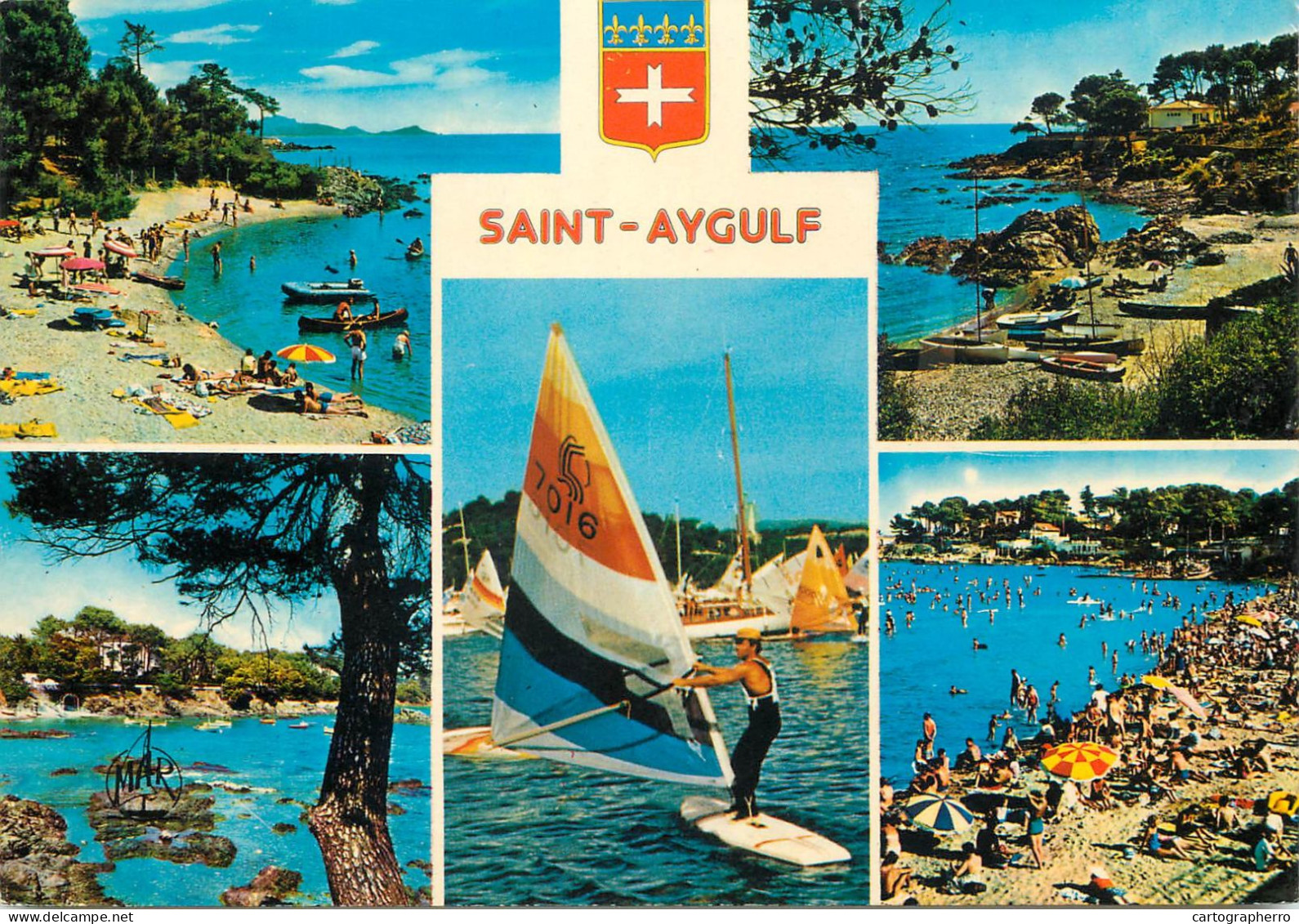 Navigation Sailing Vessels & Boats Themed Postcard Saint Ayguld Wind Surf - Zeilboten