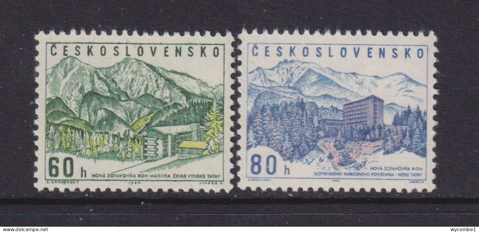 CZECHOSLOVAKIA  - 1964 Trade Union Hotels Set Never Hinged Mint - Unused Stamps