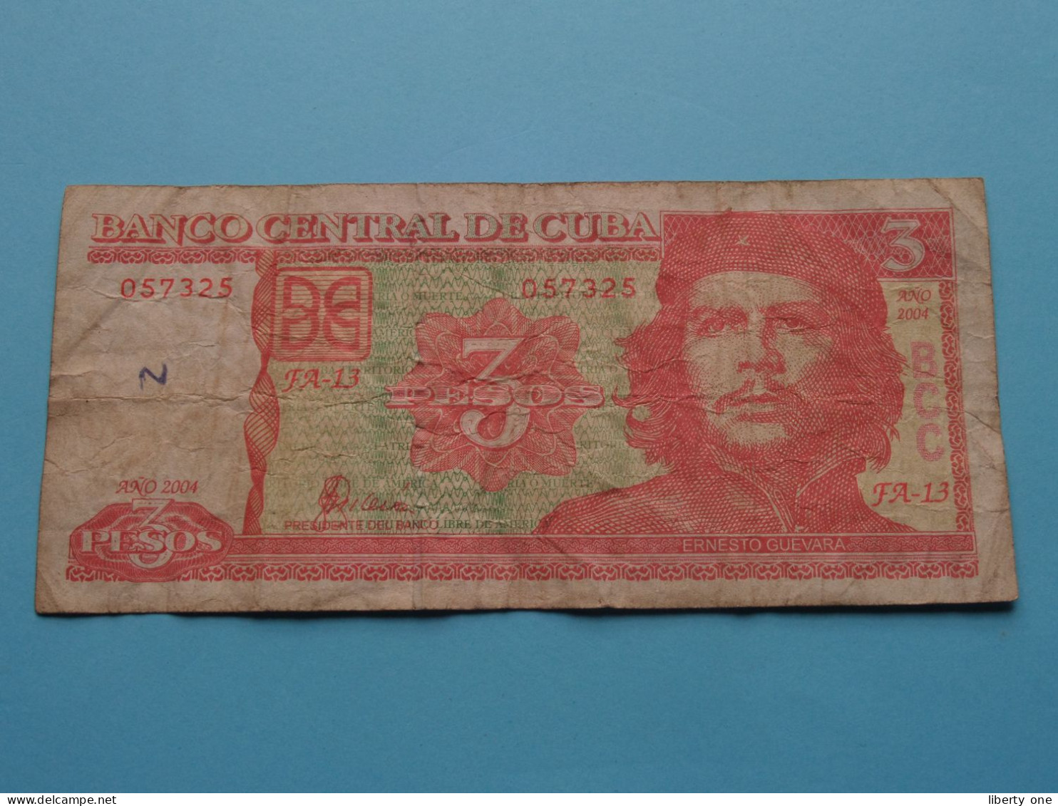 3 Pesos ( 2004 ) Banco Central De CUBA ( For Grade, Please See Photo ) Circulated / BIC! - Cuba