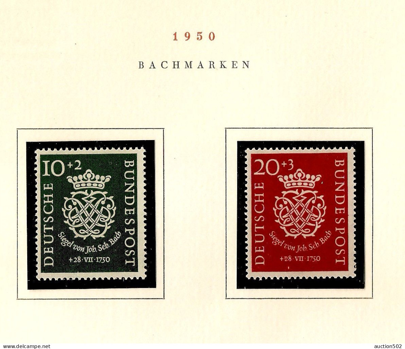 Germany DEUTSCHE POST 1950 BACHMARKEN   Y & T Nr 7/8   ** - Nuevos