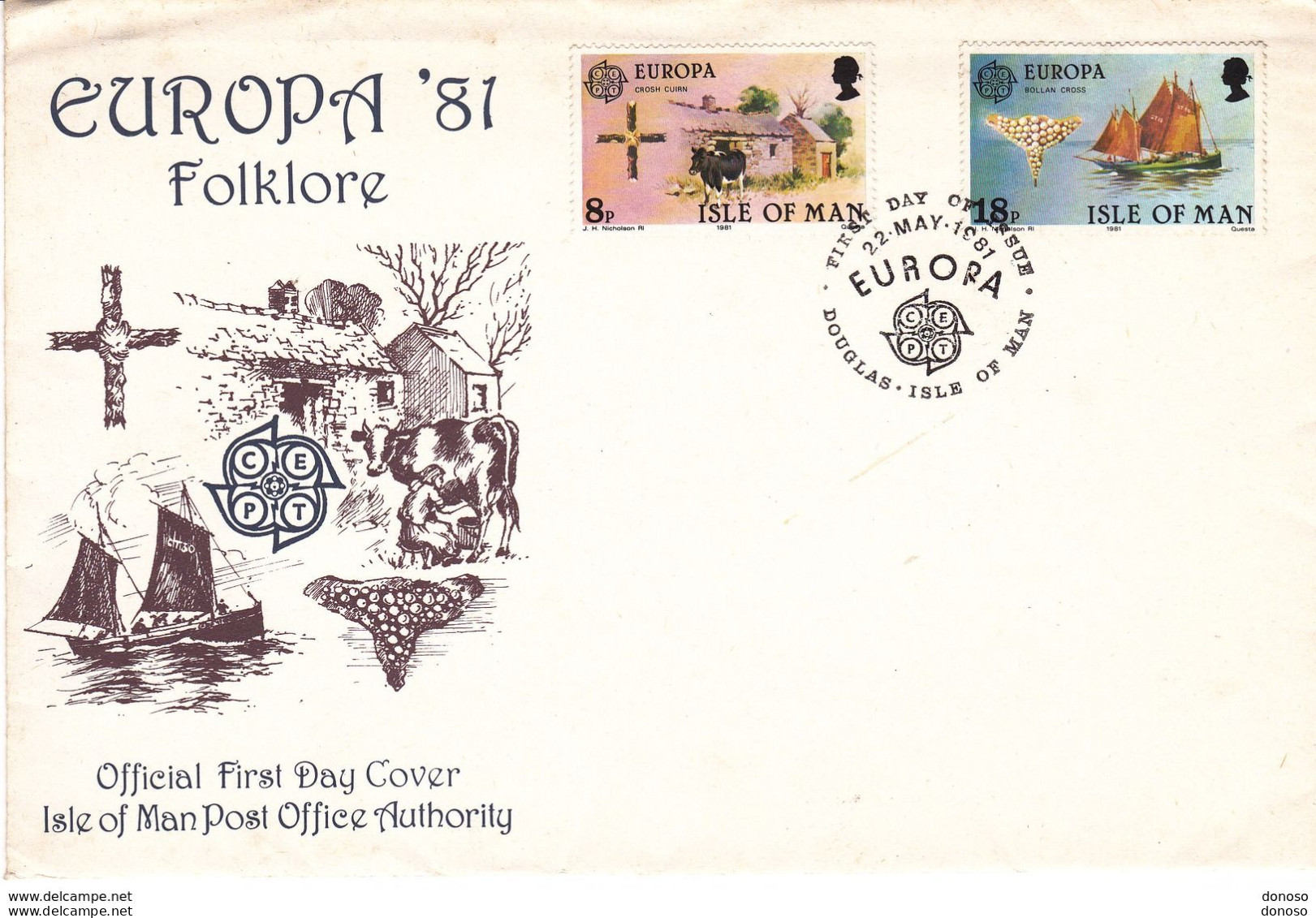 MAN 1981 EUROPA FDC Yvert 182-183 - Man (Insel)