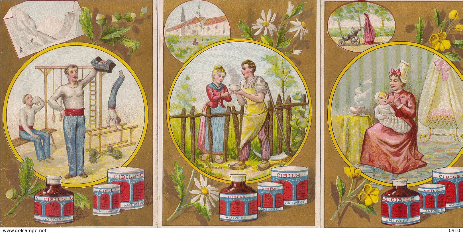 CHROMO CIBILS 1-22-2 MEDAILLON GOLD VARIOUS-HOUBEN-6 STUKS FRANS - Other & Unclassified