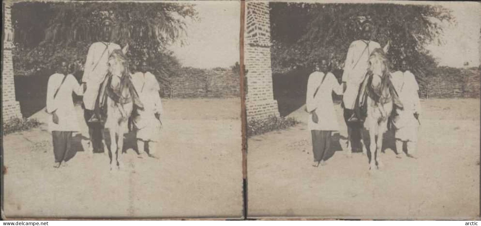 Photo Stéréoscopique Tchad Fort  Le Le Fils Du Sultan De Baguirmi - Stereoscoop