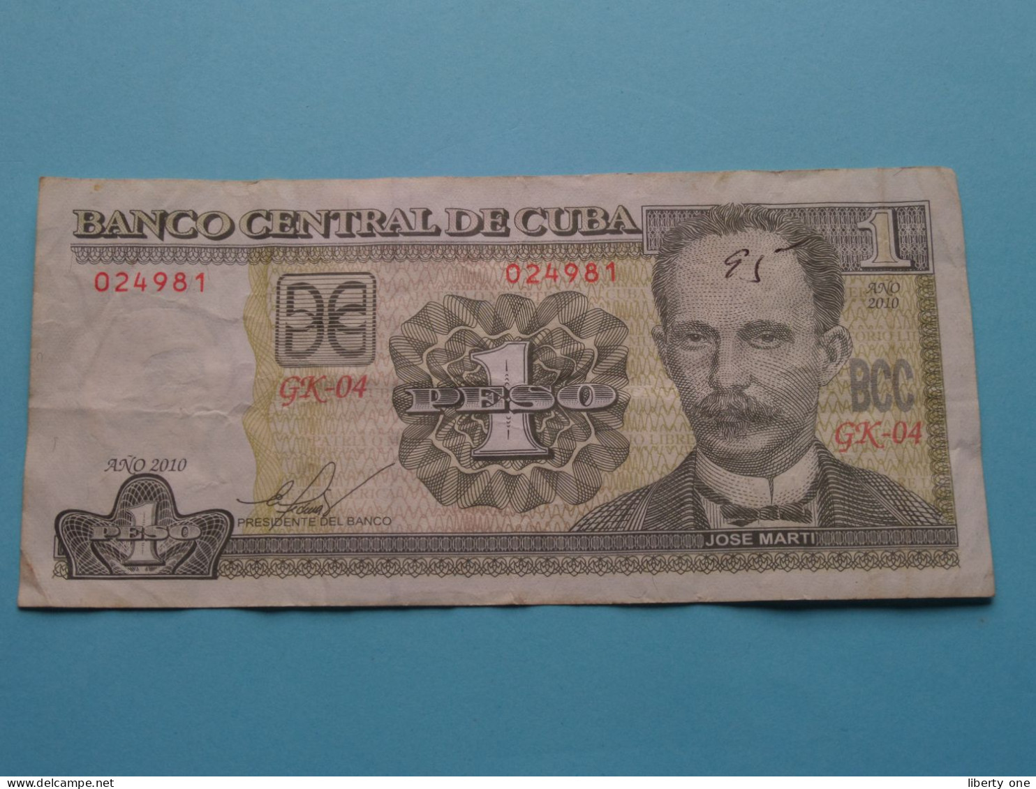 1 Peso ( 2010 ) Banco Central De CUBA ( For Grade, Please See Photo ) Circulated / BIC ! - Cuba