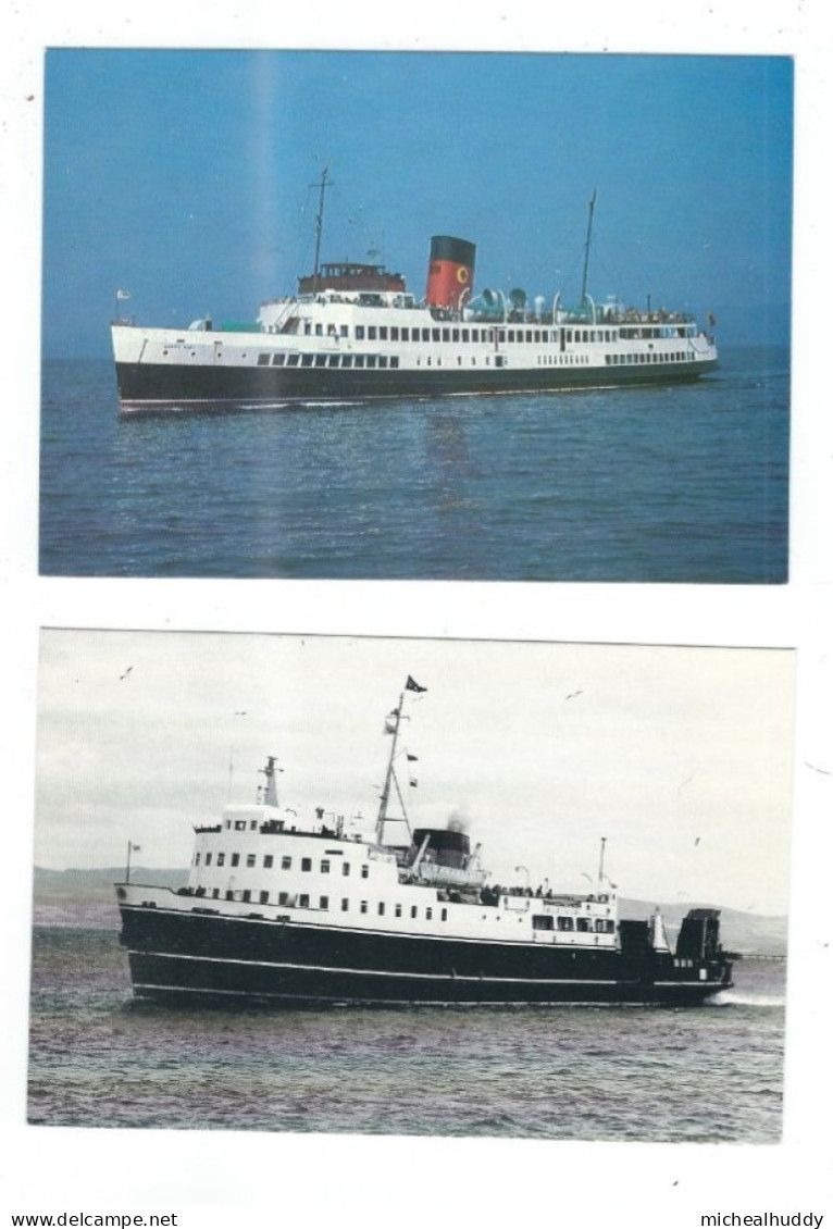 2  POSTCARDS  CALEDONIAN MACBRAYNE  FERRIES PUBLISHED BY H J CARDS - Ferries