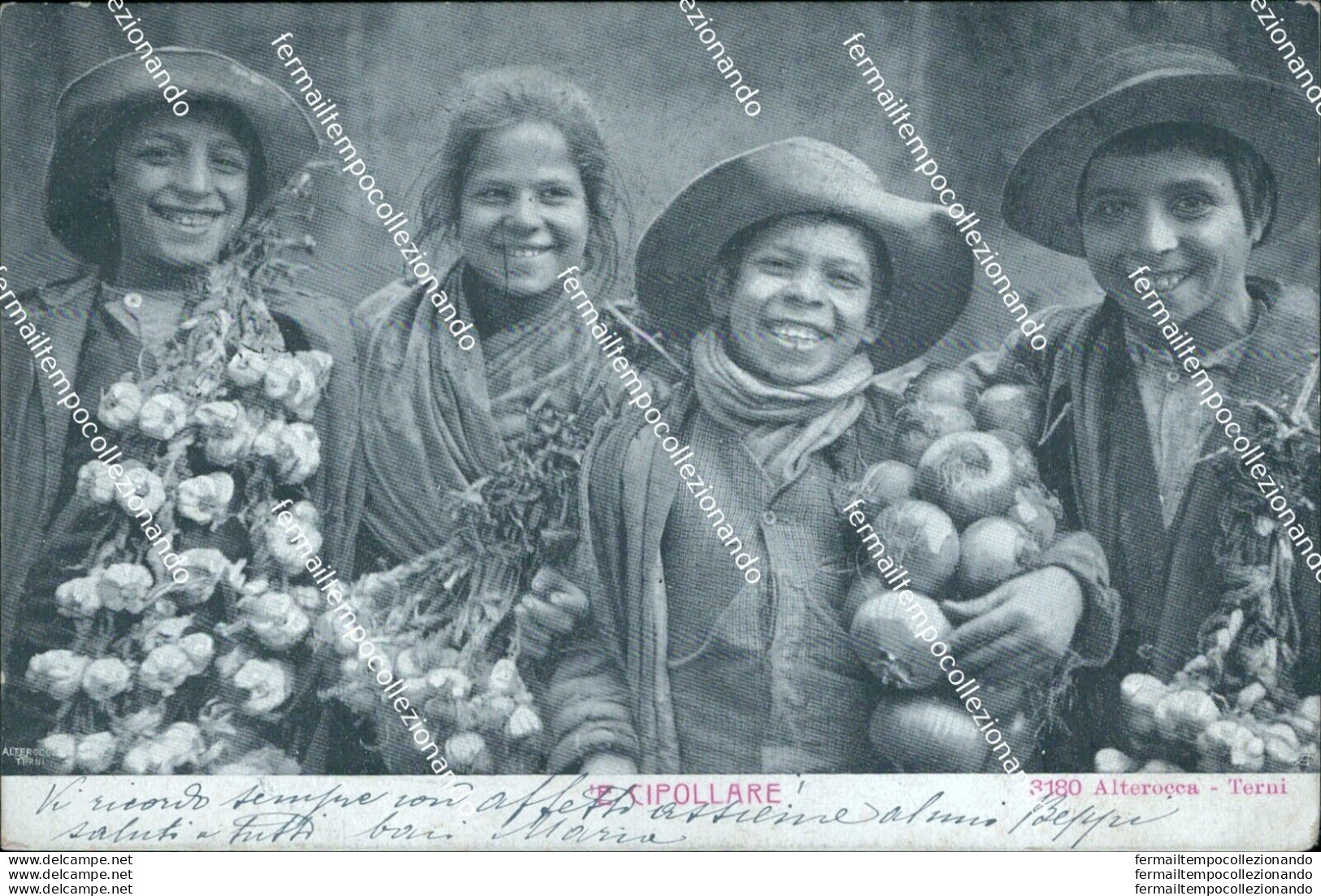 Bo401 Cartolina Napoli Citta' Venditore Di Cipolle 1905 - Frosinone