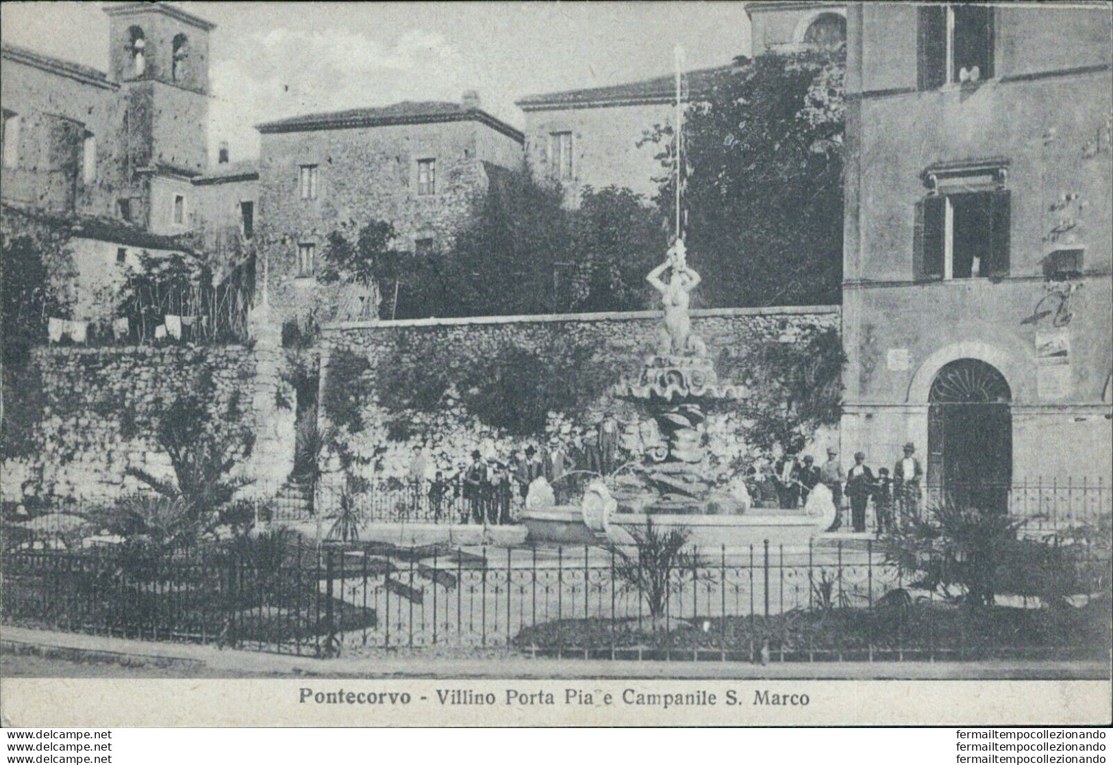 An528 Cartolina Pontecorvo Villino Porta Pia E Campanile Provincia Di Frosinone - Frosinone