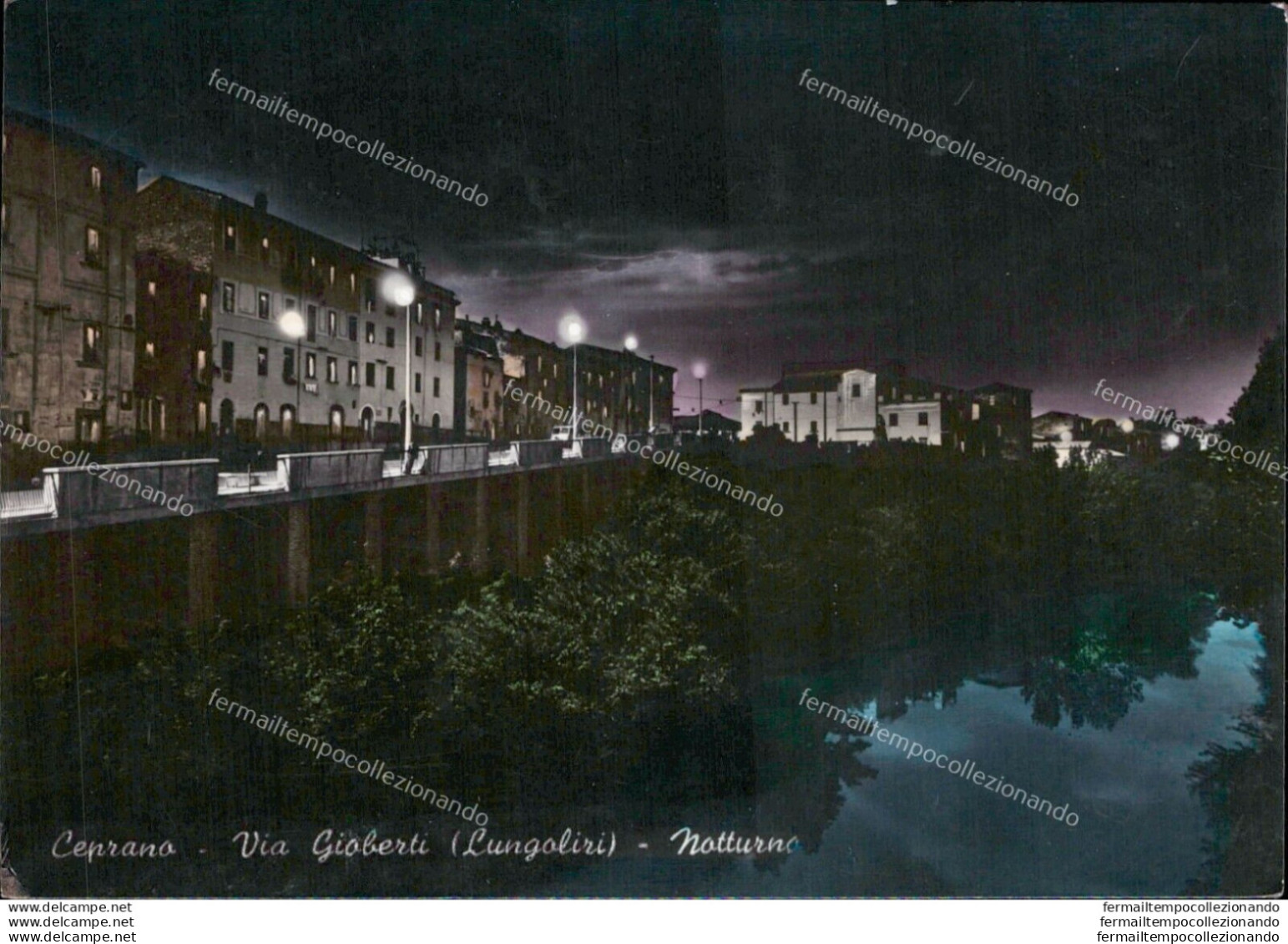 Ai394 Cartolina Ceprano Via Gioberti Notturno Provincia Di Frosinone - Frosinone