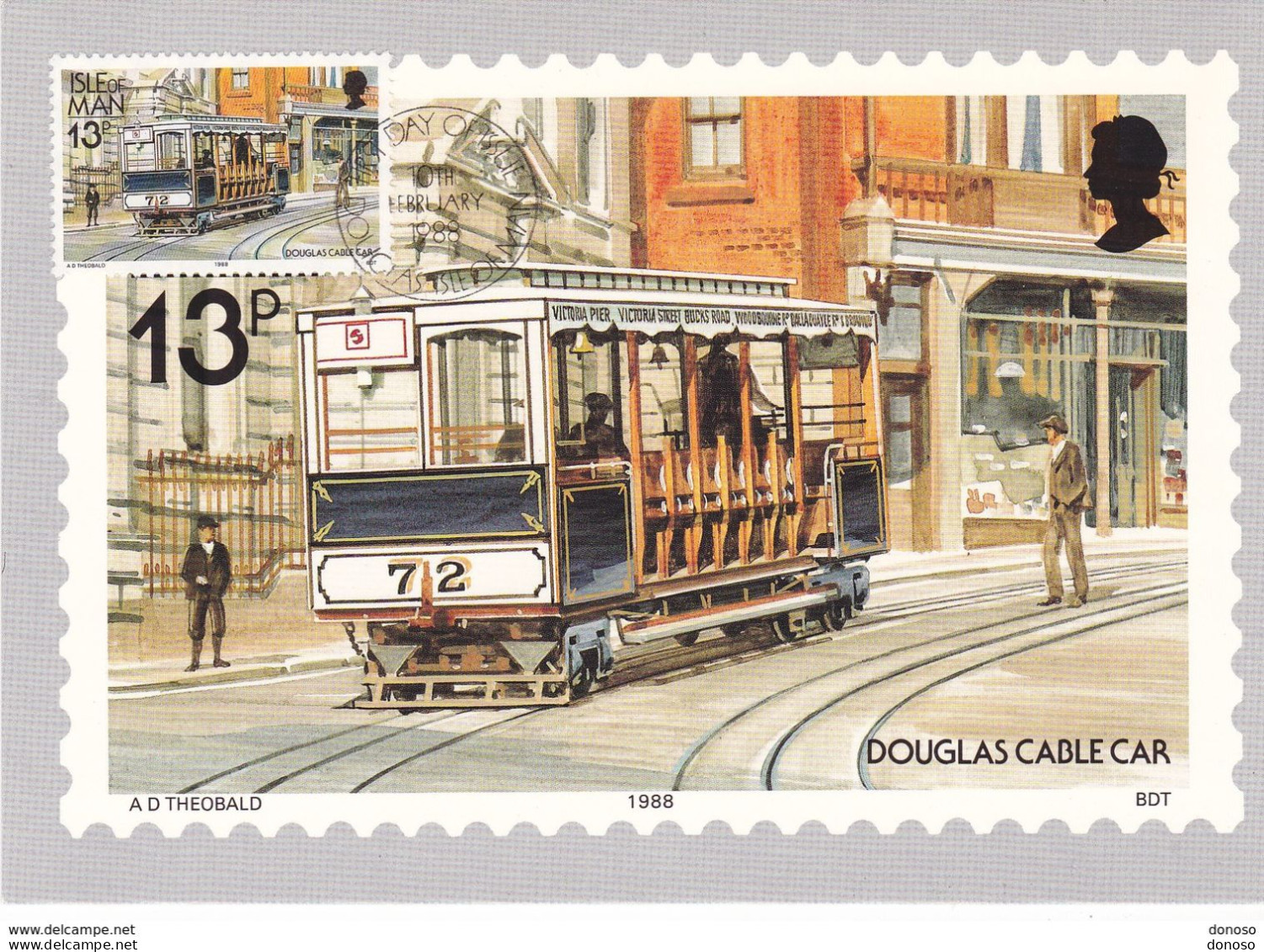 MAN 1988 TRAMWAYS CARTE MAXIMUM Yvert 356 - Isla De Man