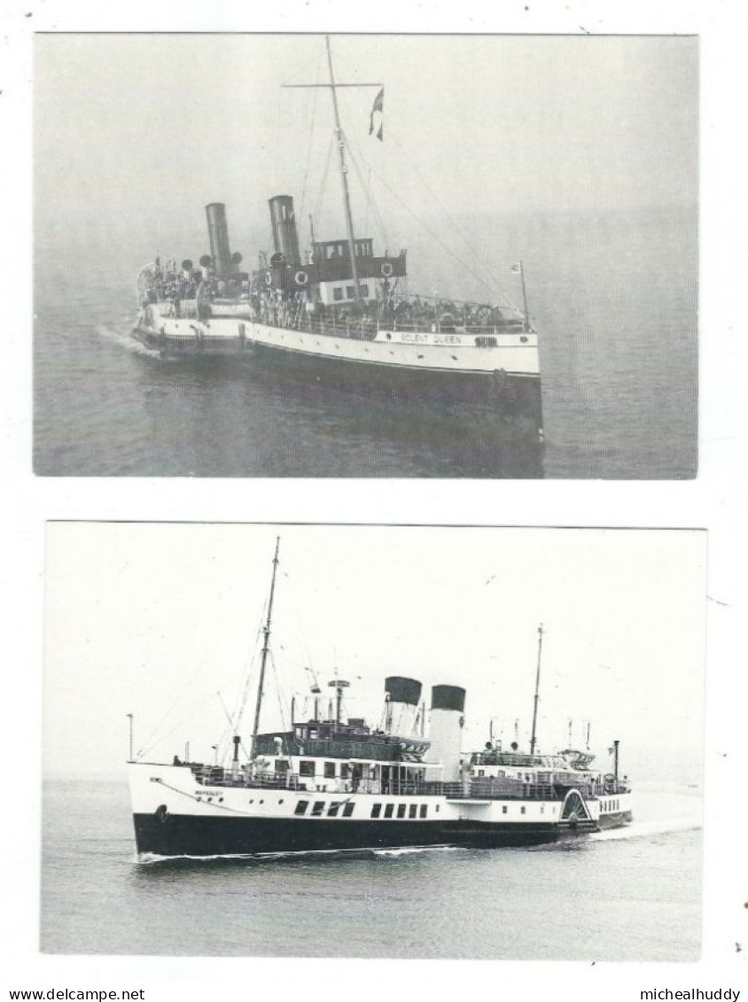 2  POSTCARDS  PADDLE STEAMERS PUBLISHED BY H J CARDS - Paquebots