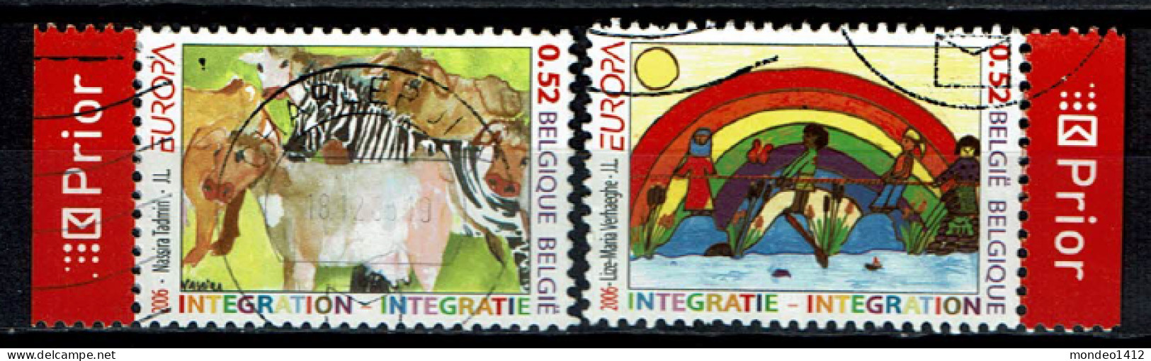 België OBP 3561/3562 - EUROPA -  Integration Through The Eyes Of Young People - Used Stamps