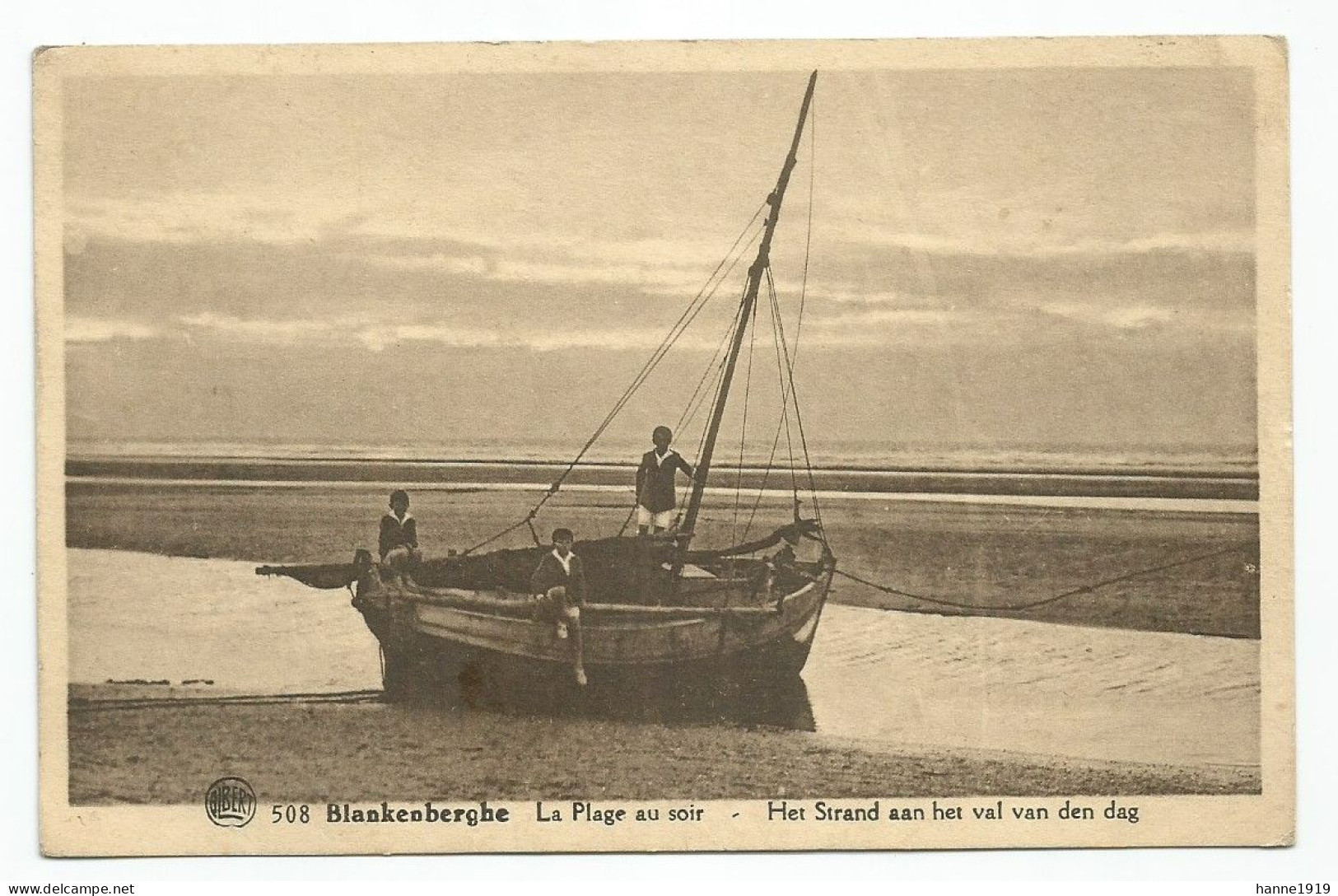 Blankenberge La Plage Au Soir Briefstempel 1936 Blankenberghe Htje - Blankenberge