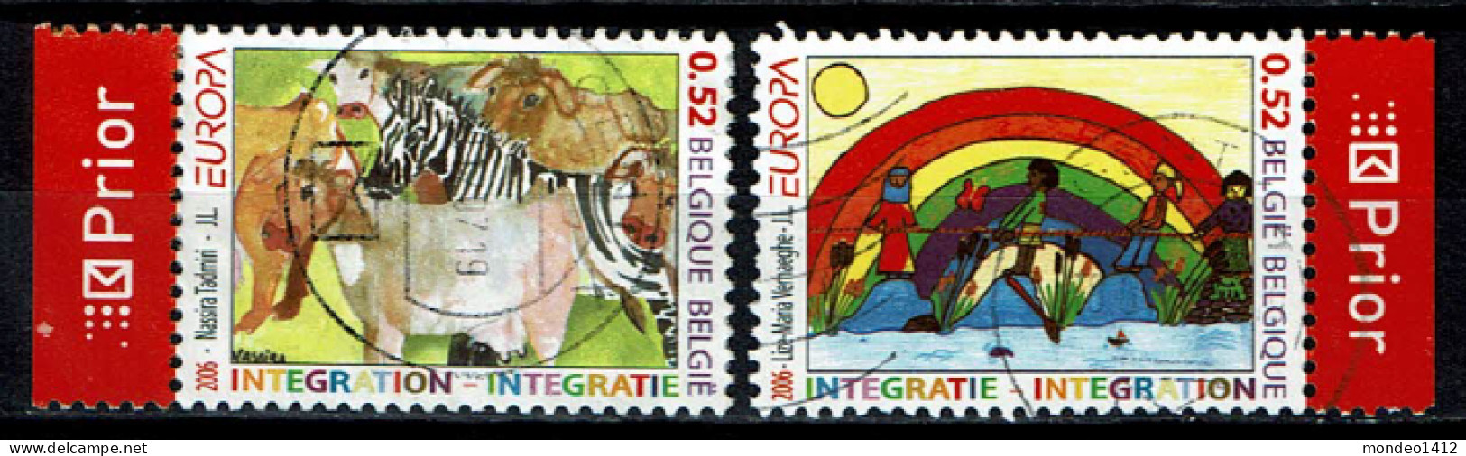 België OBP 3561/3562 - EUROPA - Integration Through The Eyes Of Young People - Used Stamps