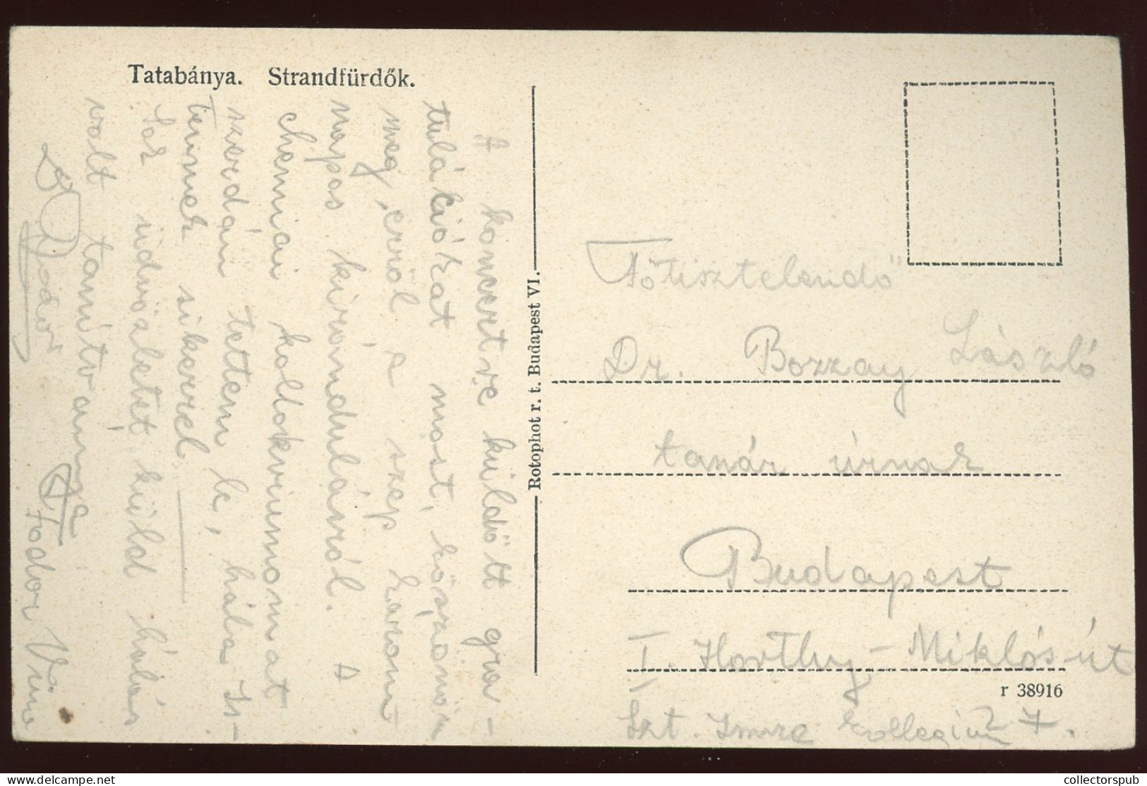 HUNGARY TATABÁNYA Vintage Postcard 1920. Ca. - Ungarn