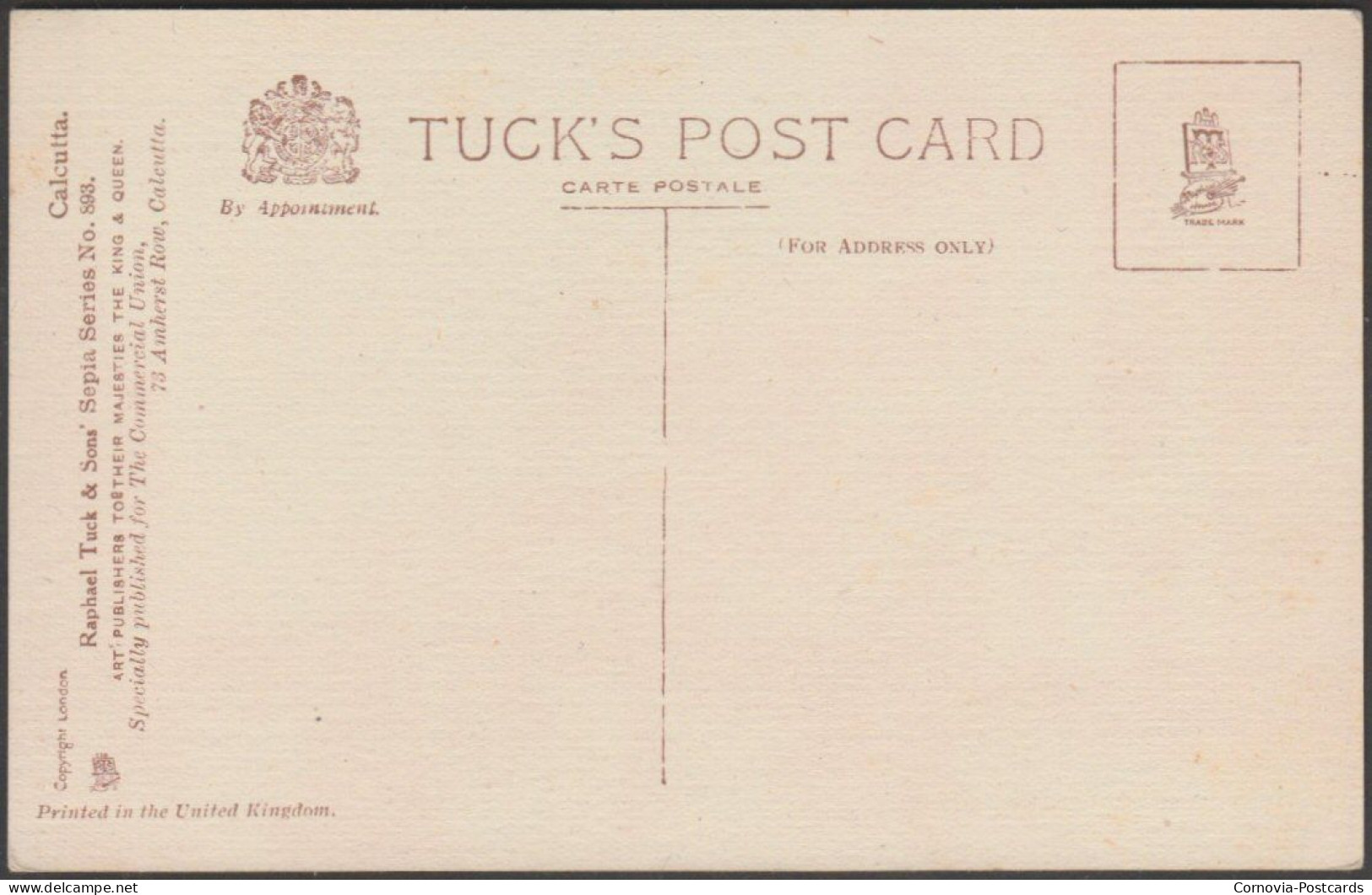 Clive Street, Calcutta, C.1905-10 - Tuck's Postcard - Inde