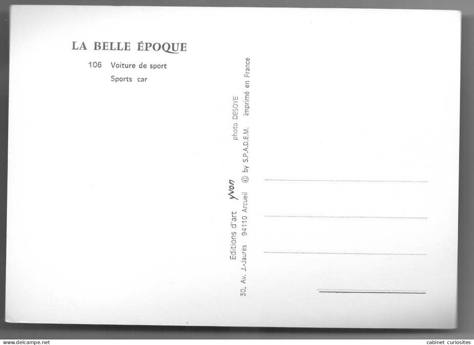 VOITURE DE SPORT - Beau Plan - Belle Photo - Animée - Edition La Belle Époque - Autres & Non Classés