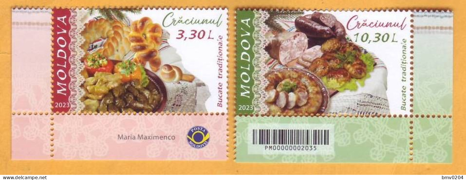 2023  Moldova  „Christmas. Traditional Food.” Christmas, New Year's Eve. 2v Mint - Moldawien (Moldau)