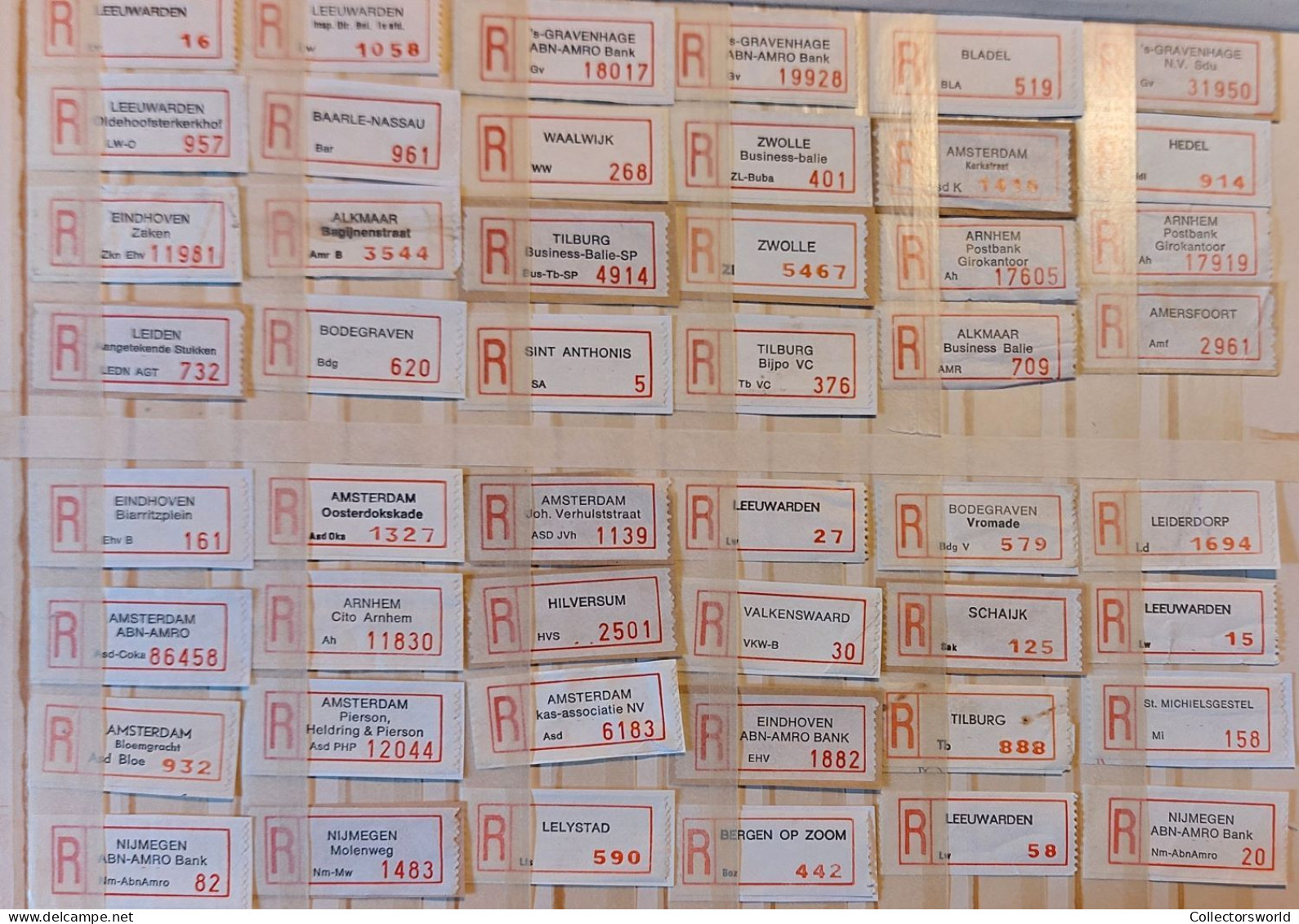 Netherlands Lot 175+ Registered Labels / R Aantekenstroken - 4 Scans - Poststempel