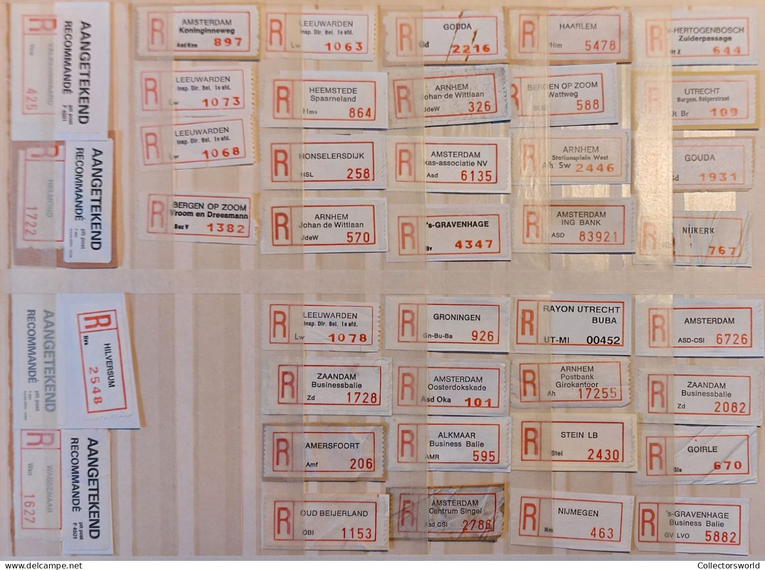 Netherlands Lot 175+ Registered Labels / R Aantekenstroken - 4 Scans - Postal History