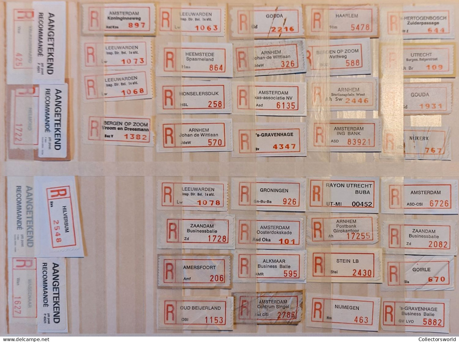 Netherlands Lot 175+ Registered Labels / R Aantekenstroken - 4 Scans - Marcophilie