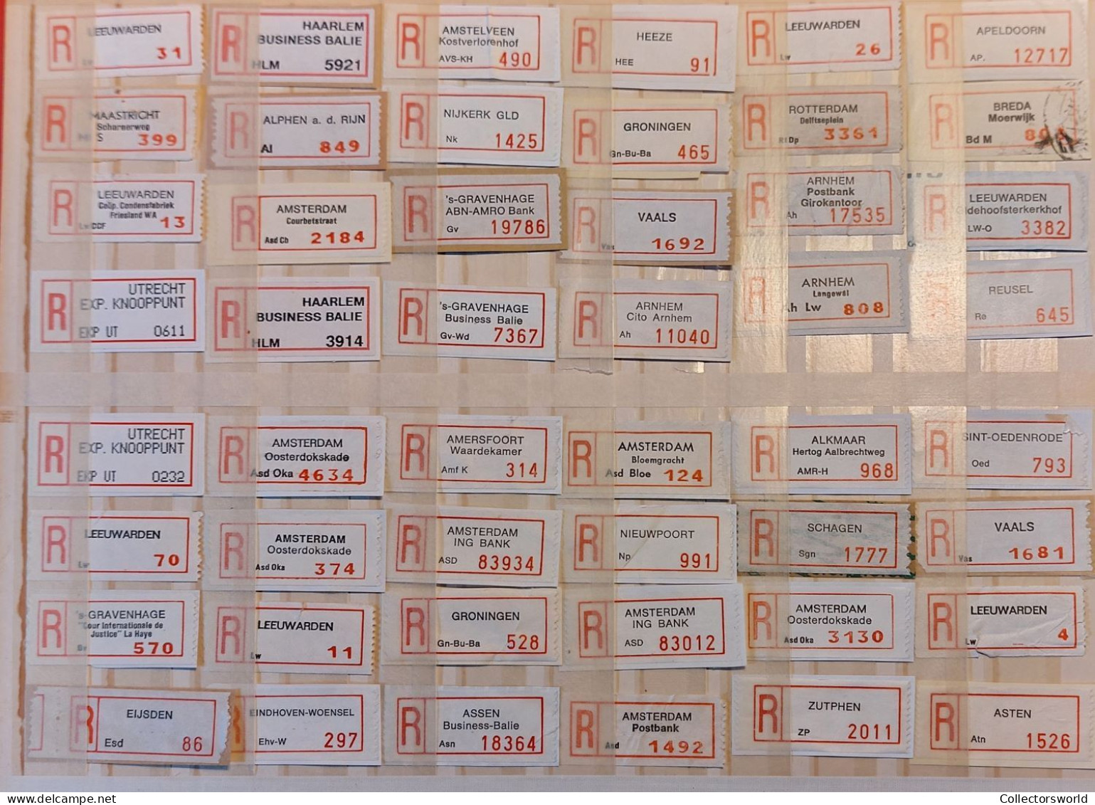 Netherlands Lot 175+ Registered Labels / R Aantekenstroken - 4 Scans - Poststempels/ Marcofilie