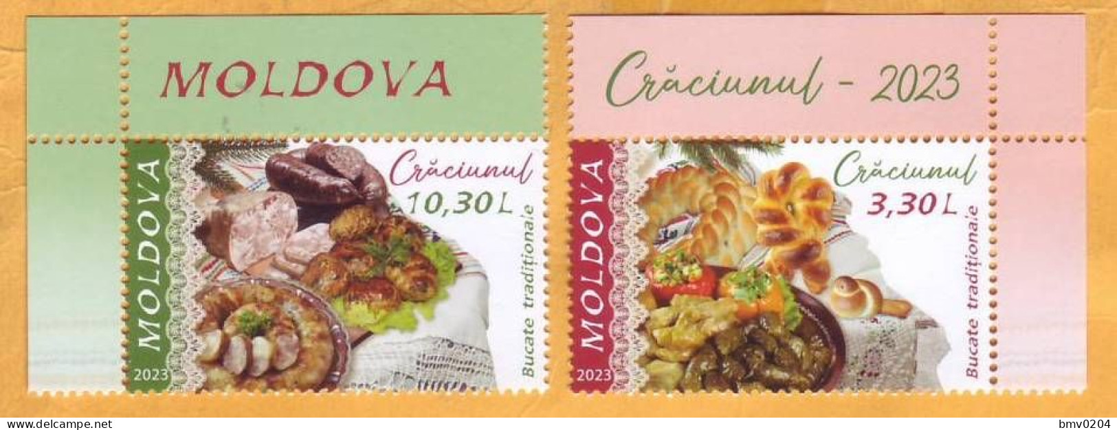 2023  Moldova  „Christmas. Traditional Food.” Christmas, New Year's Eve. 2v Mint - Moldawien (Moldau)