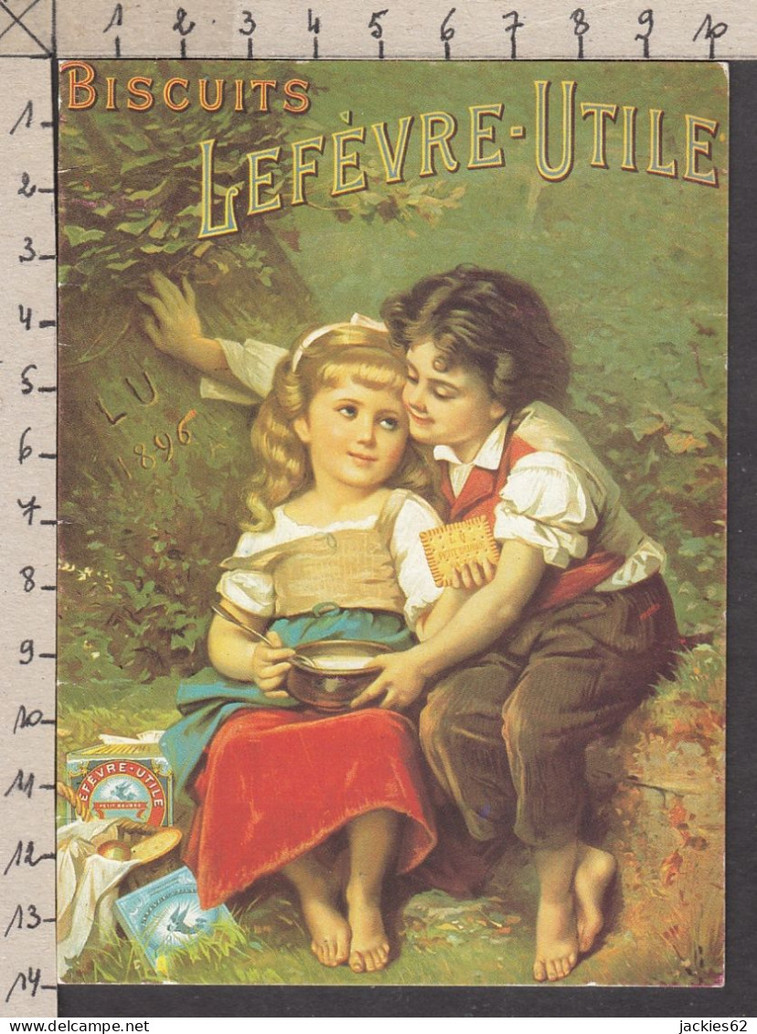 092276GF/ Repro De 2 Illustrations Anciennes, Pub *Lefèvre-Utile* - Kindertekeningen