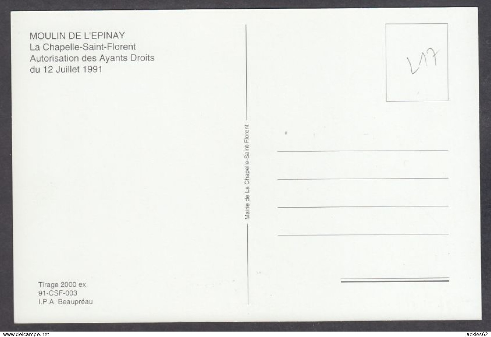 129448/ LA CHAPELLE-SAINT-FLORENT, Moulin De L'Epinay, Reproduction CPA - Sonstige & Ohne Zuordnung