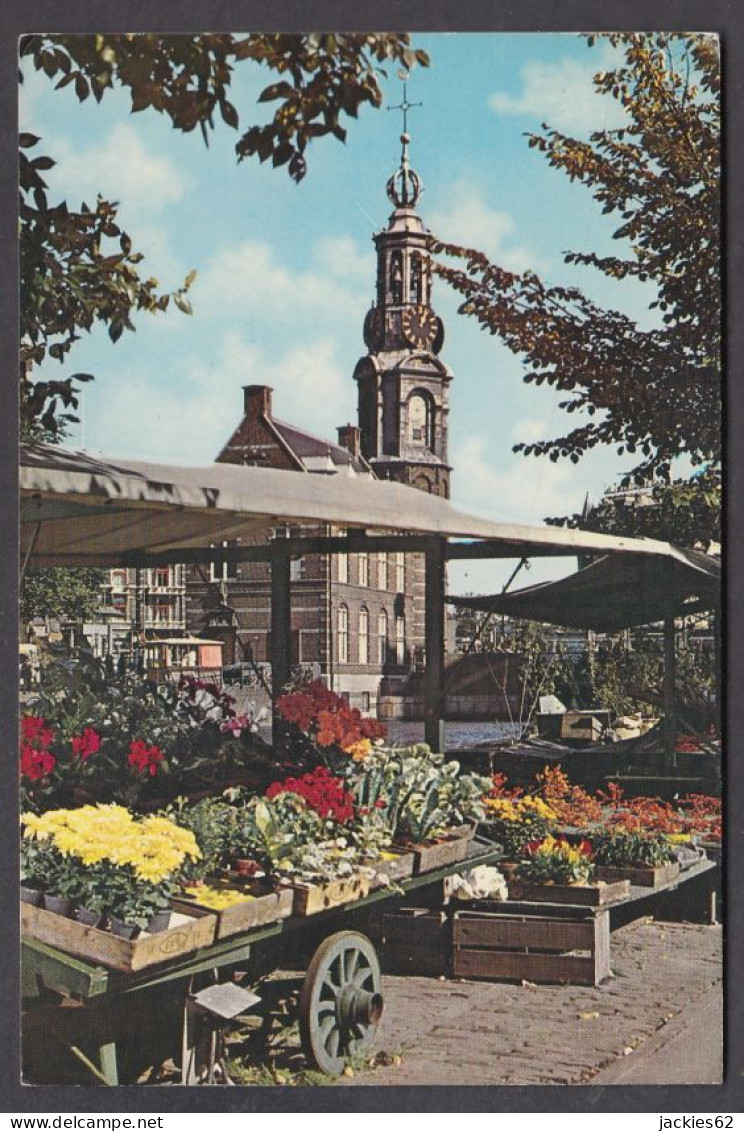 120709/ AMSTERDAM, De Drijvende Bloemenmarkt Aan Het Singel Met Munttoren - Amsterdam