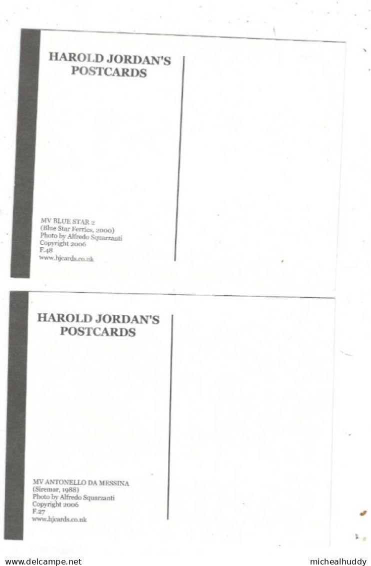2   POSTCARDS  FERIES PUBLISHED BY H J CARDS - Veerboten