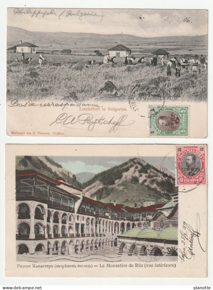 BULGARIA -  Landschaft In Bulgarien / Monastere De Rila  - 2 Old Pc 1900/10s - Bulgarien