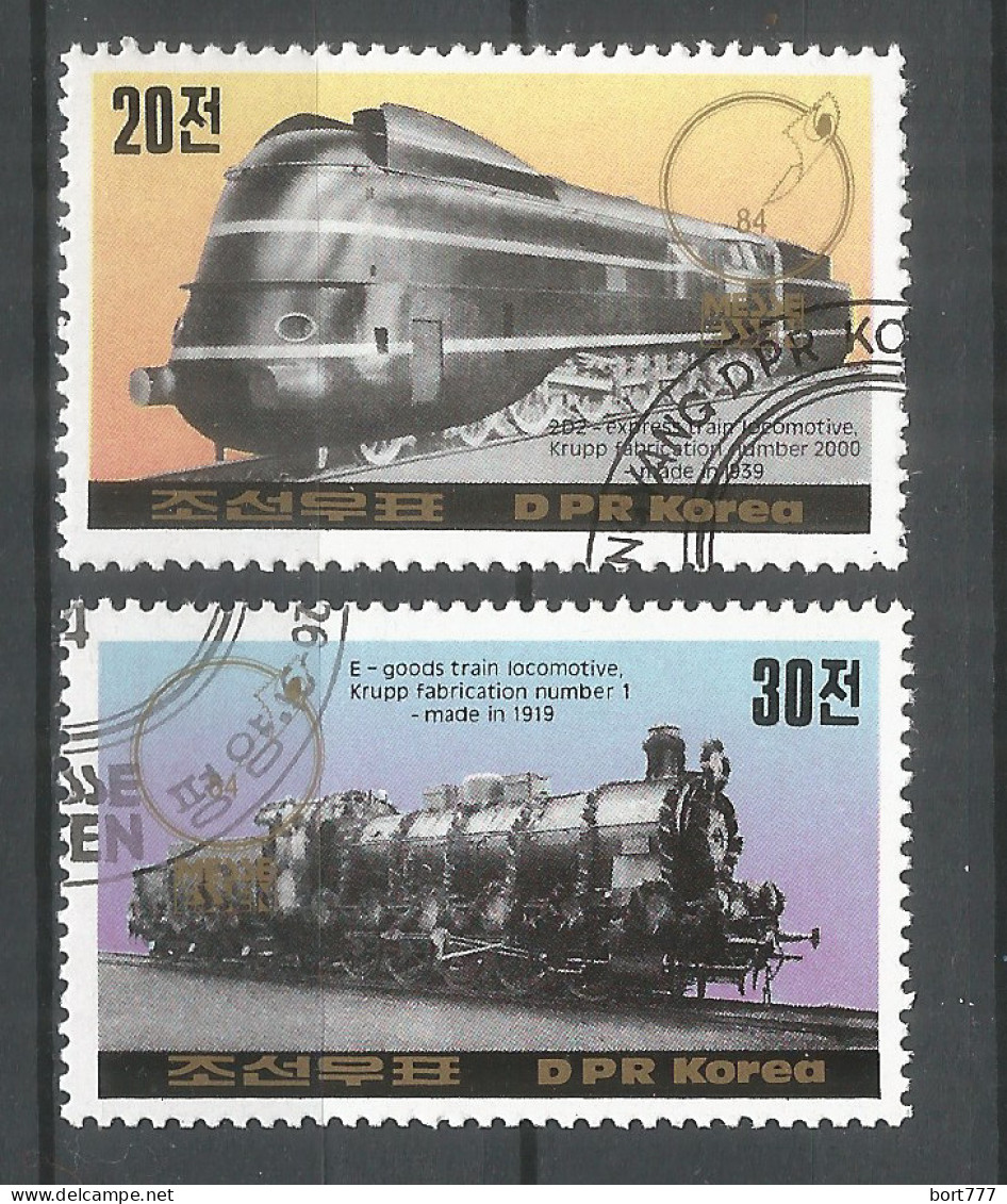 Korea 1984 Used Stamps Mi# 2465-2466 Trains - Corée Du Nord