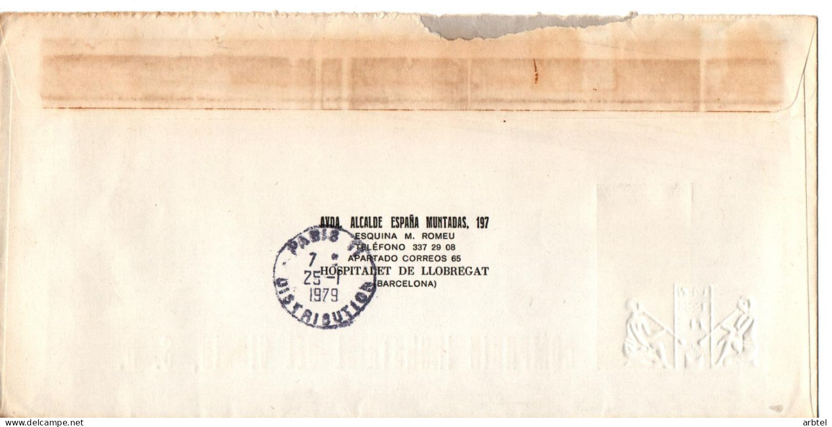 ESPAÑA SPAIN CC URGENTE HOSPITALET DE LLOBREGAT A PARIS 1979 SILOS - Eilbriefmarken