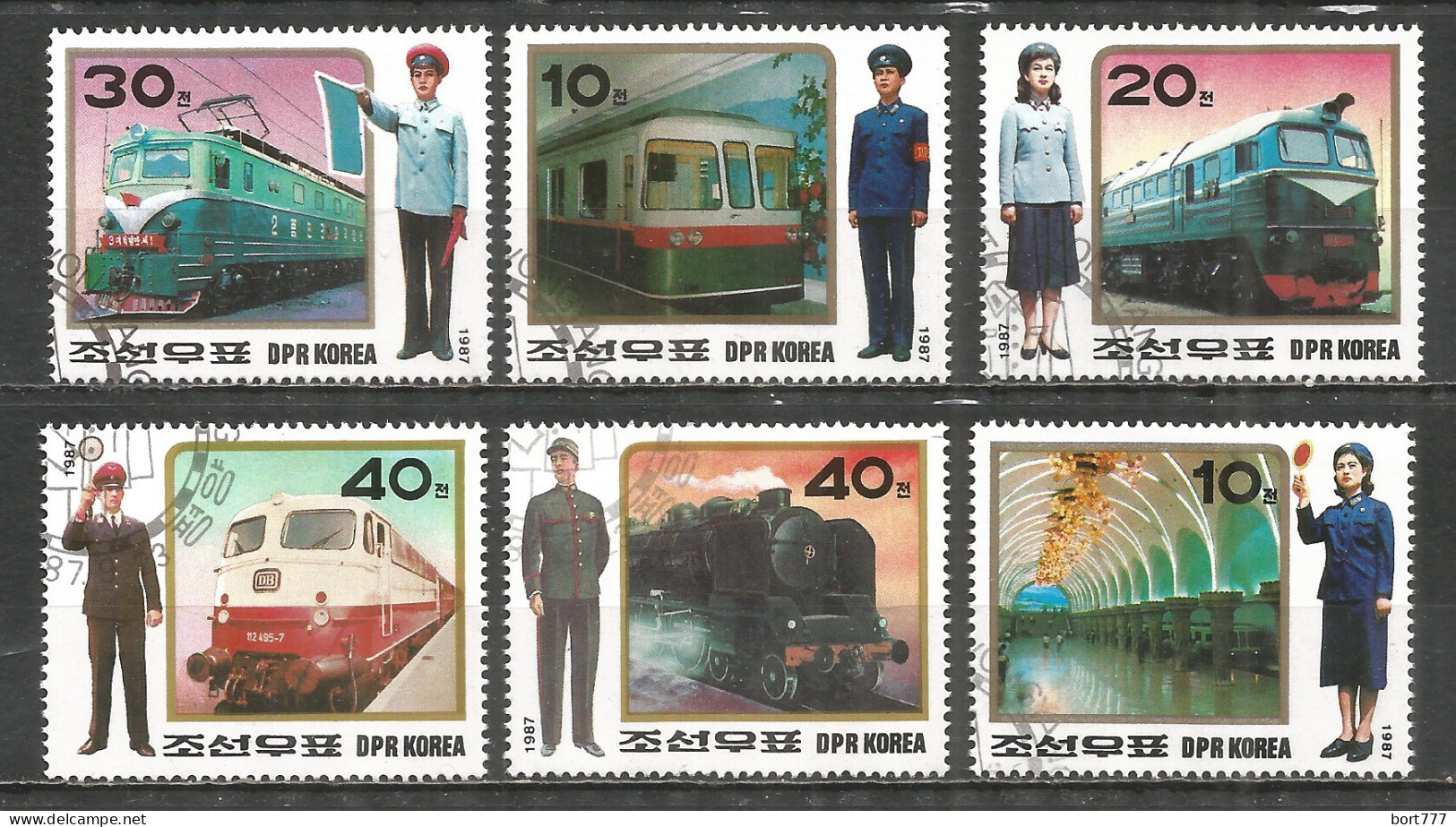 Korea 1987 Used Stamps  Trains - Korea (Nord-)