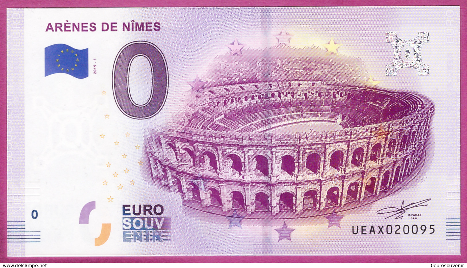 0-Euro UEAX 2019-1 ARENES DE NIMES - Private Proofs / Unofficial