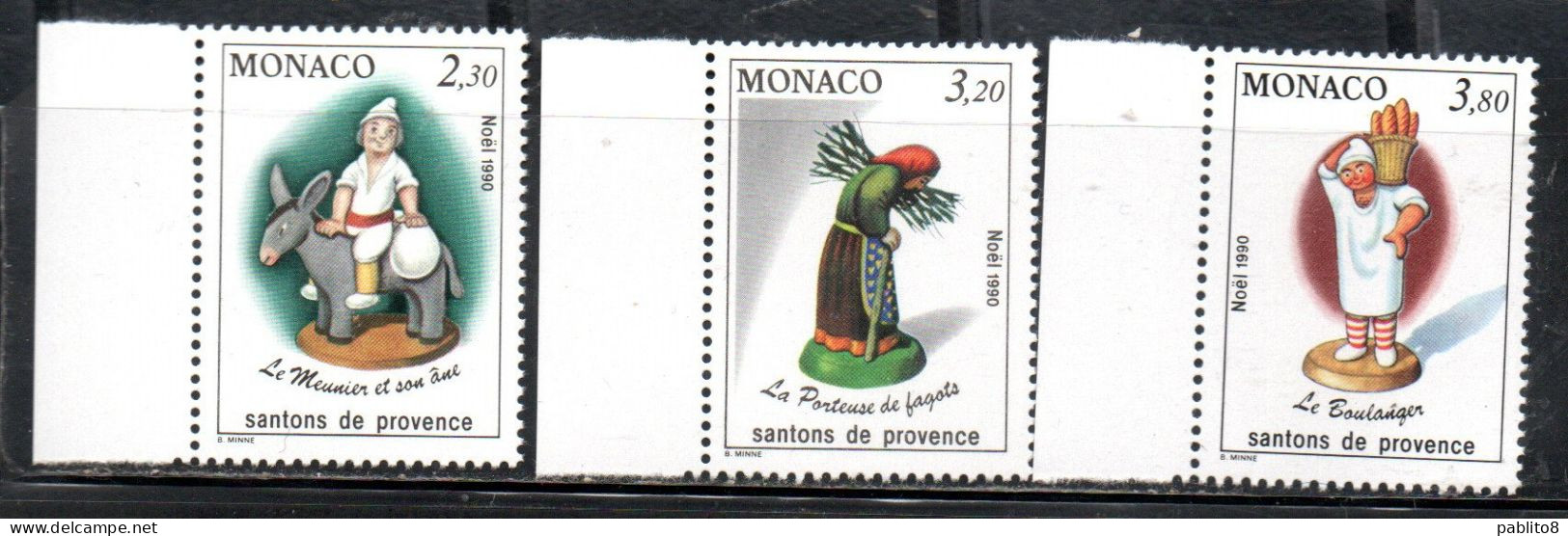 MONACO 1990 CHRISTMAS NOEL WEIHNACHTEN NATALE NAVIDAD COMPLETE SET SERIE COMPLETA MNH - Unused Stamps