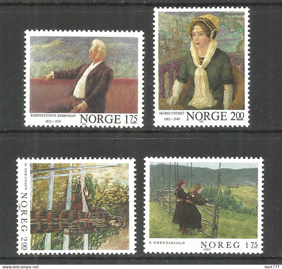 NORWAY 1982 Mint MNH(**) Mi.# 867-68 , 870-71 Painting - Ongebruikt