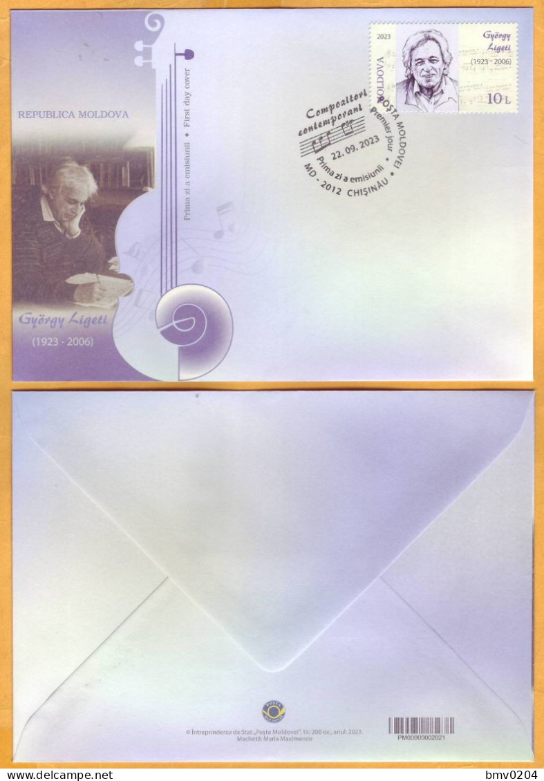 2023  Moldova  „Modern Composers” FDC György Ligeti Jewish, Hungary, Austria Composer, Music   Mint - Música