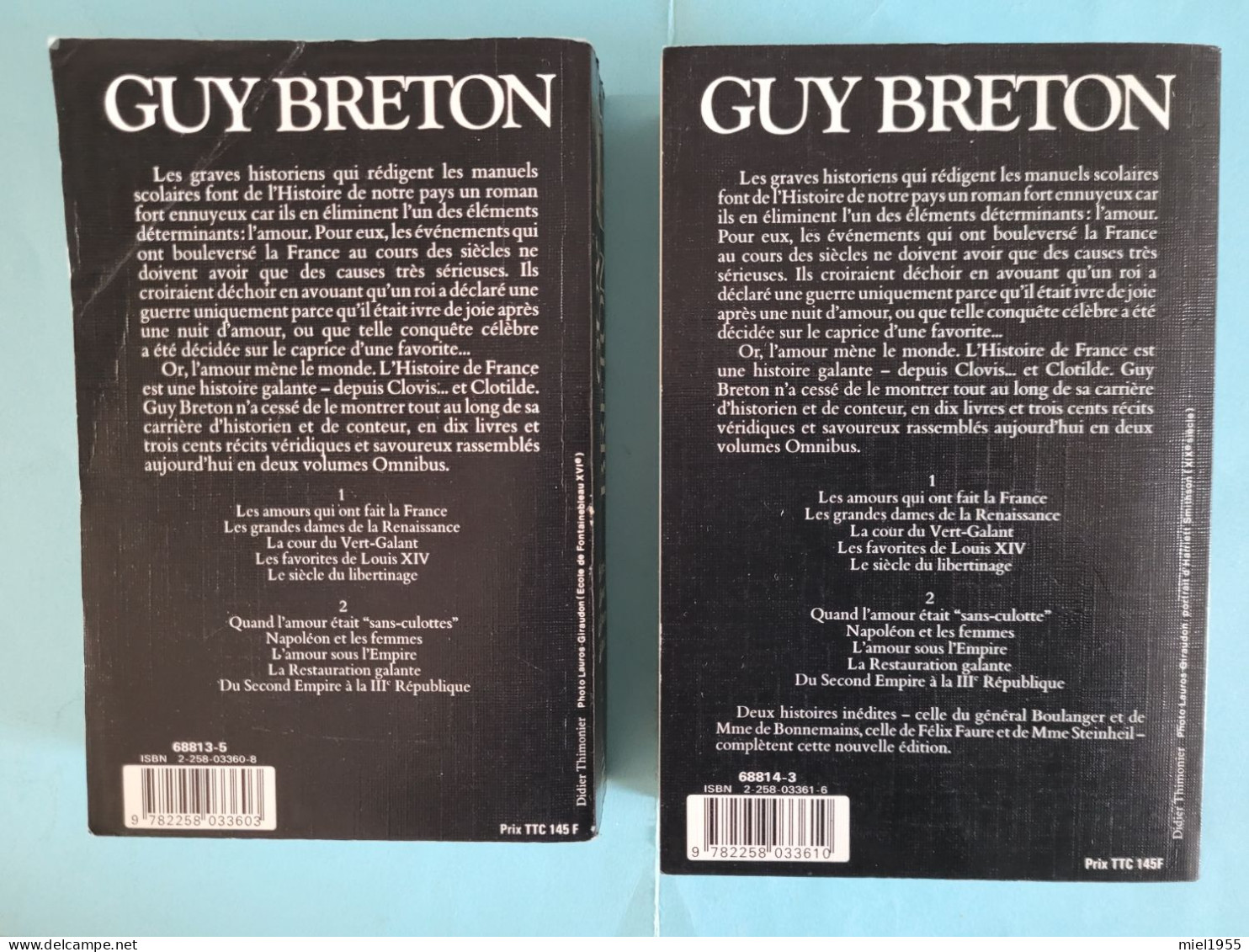 Guy BRETON Série Histoires D'amour De L'histoire De France (3 Photos) Voir Description - History