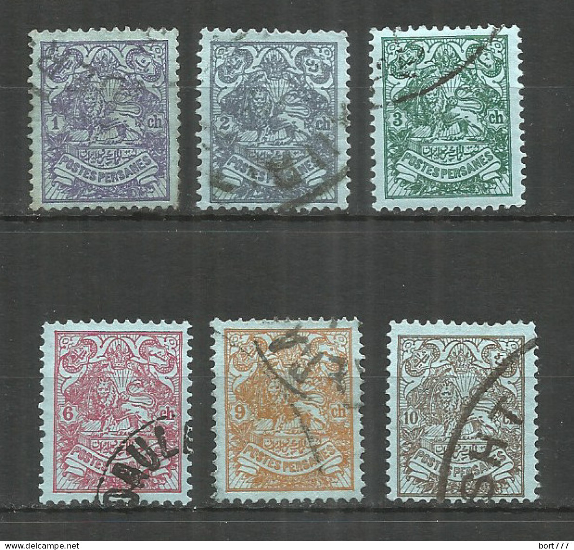 PERSIA 1907 Used Stamps 6v Mi# 233-38 - Iran