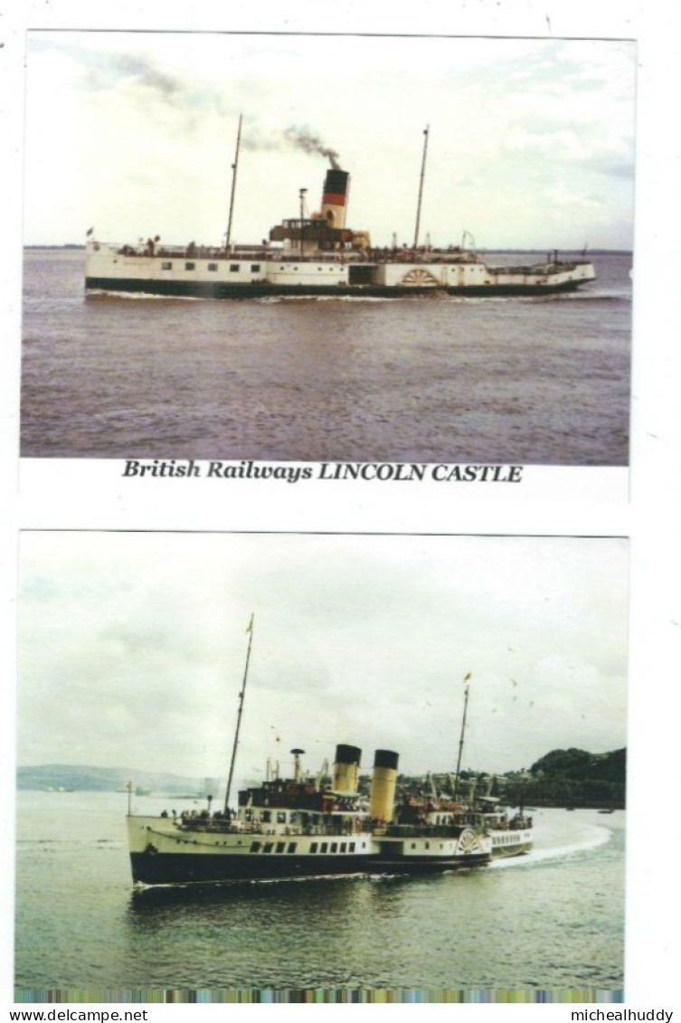 2   POSTCARDS PADDLE STEAMERS PUBLISHED BY H J CARDS - Piroscafi