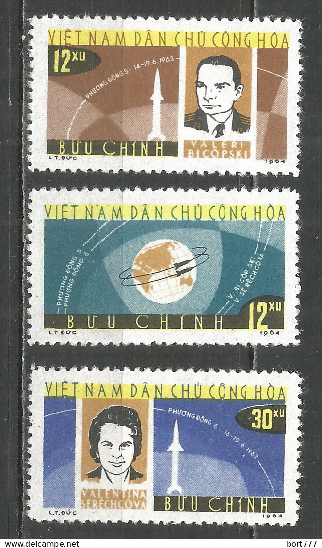 Vietnam 1964 Mint Stamps MNG  Michel # 298-300 Space - Vietnam