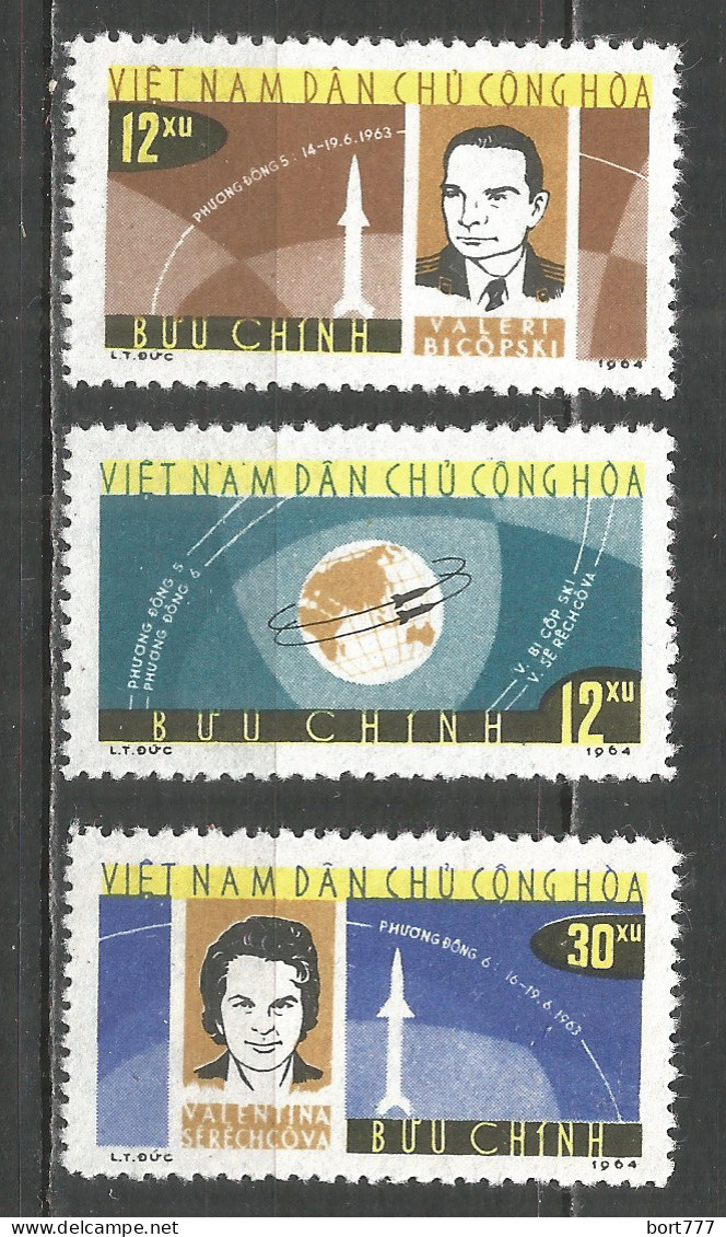Vietnam 1964 Mint Stamps MNG  Michel # 298-300 Space - Viêt-Nam