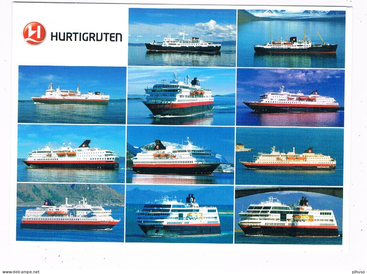 SCH-1668  11 Different HURTIGRUTEN FERRIES - Ferries