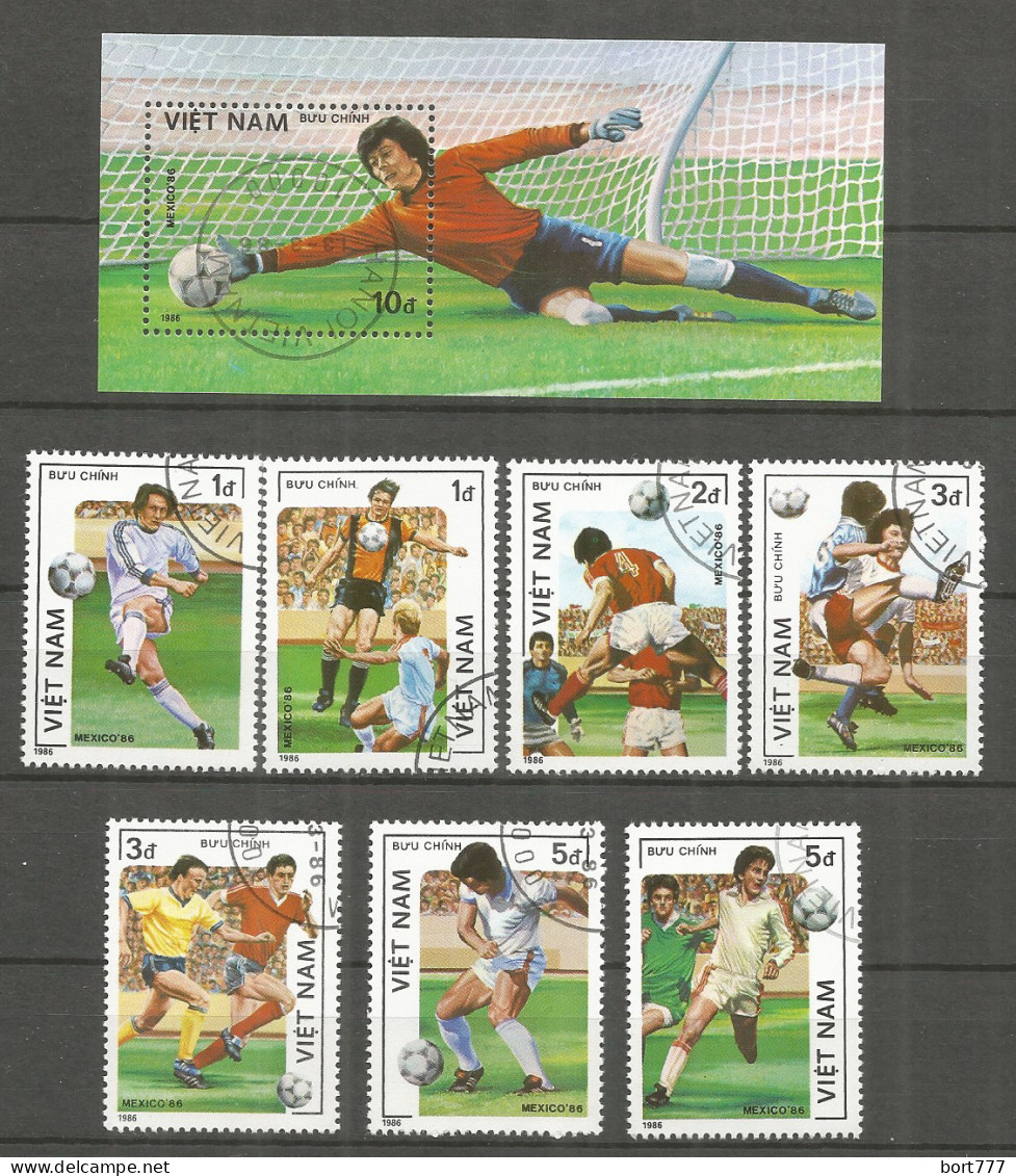 Vietnam 1986 Used Stamps  Mi. 1664-70  + Bc  Soccer Football - Viêt-Nam