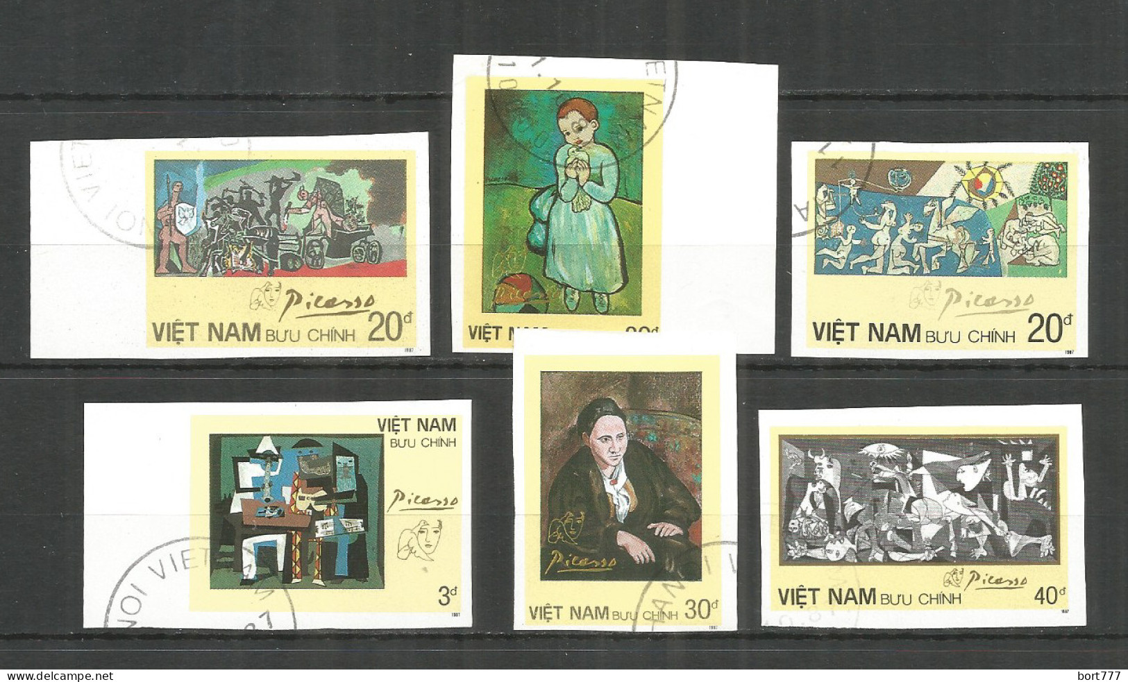 Vietnam 1987 Used Stamps  Mi. 1853-58 U Imperf.  Painting Picasso - Viêt-Nam