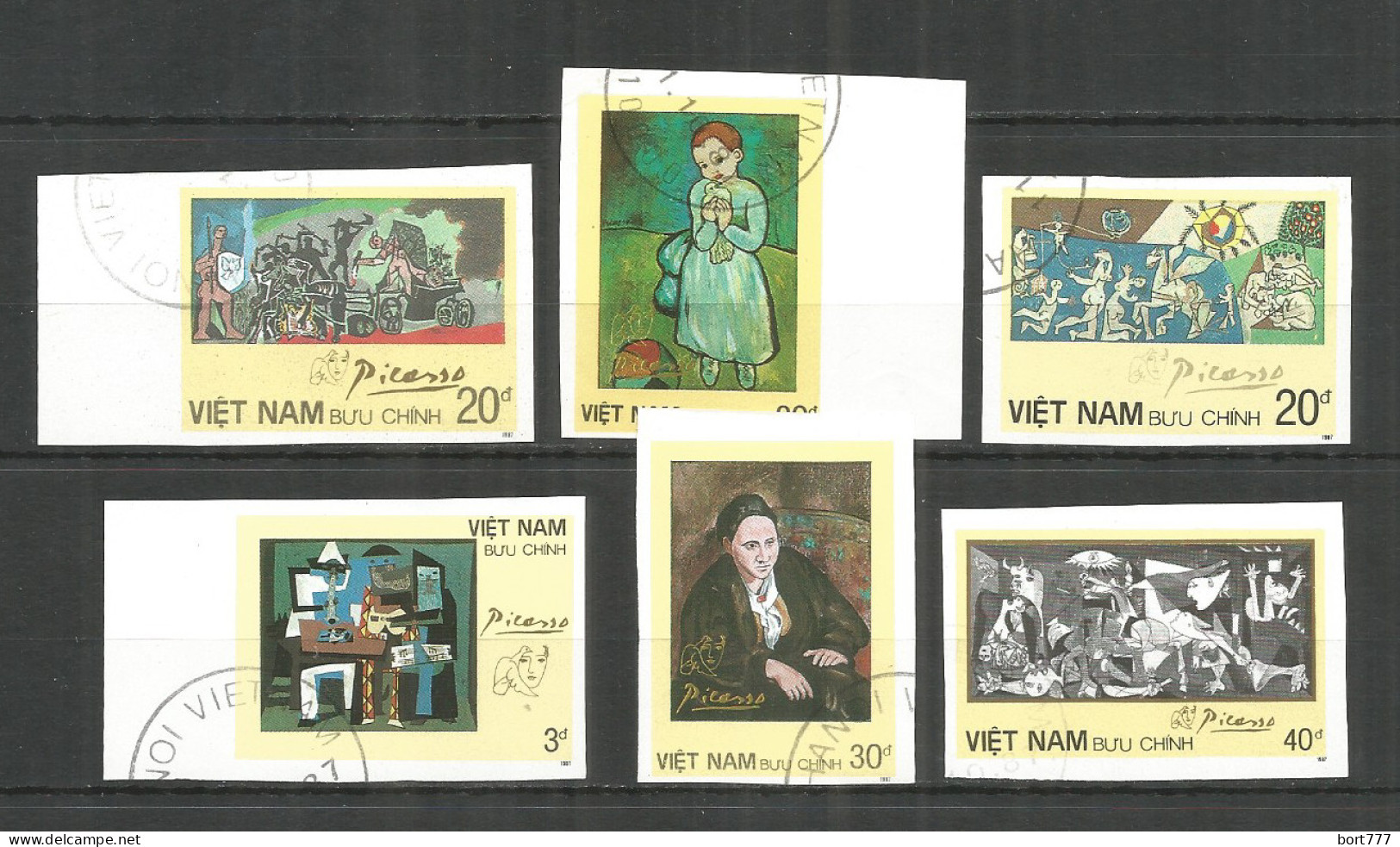 Vietnam 1987 Used Stamps  Mi. 1853-58 U Imperf.  Painting Picasso - Vietnam